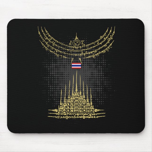 MUAY THAI Vogel -- Buddha-Tattoo Kickboxen Mousepad (Vorne)
