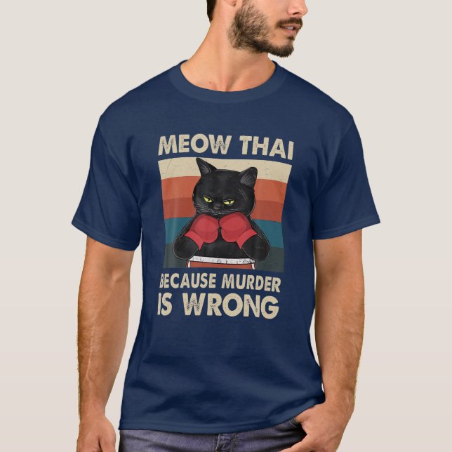 Muay Thai, weil Mord ist falsche Katze Meow Thai F T-Shirt (Vorderseite)