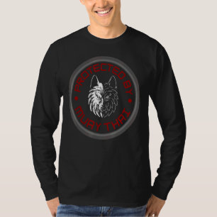 Muay Thai Wolf geschützt durch Muay Thai und Thai T-Shirt