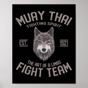 Muay Thai Wolf Thai-Boxen Kickboxen Poster