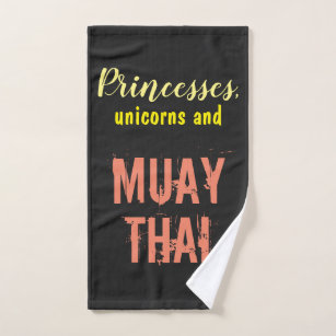 Muay thailändisches - Prinzessin- und Einhornzitat Handtuch