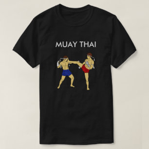 Muay thailändisches Schwarzes T - Shirt-(Teep zum T-Shirt