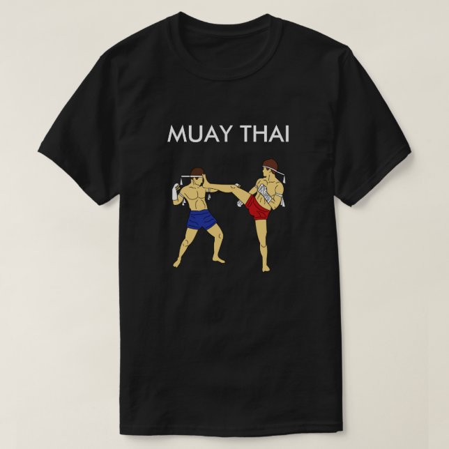 Muay thailändisches Schwarzes T - Shirt-(Teep zum T-Shirt (Design vorne)