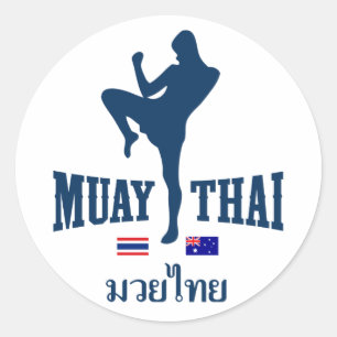 Muay thailändisches Thailand Australien Runder Aufkleber