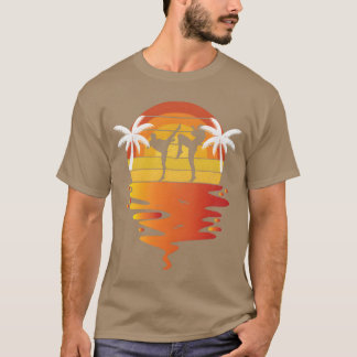 Muayhai-Shirt Retro-Sonnenuntergang 70er Jahre Vin T-Shirt
