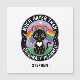 Much Gayer - Funny Niedlich Black Cat LGBTQ Prix Magnetkarte