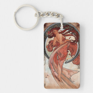 Mucha Art Deco Nouveau Tanz Frau Schlüsselanhänger