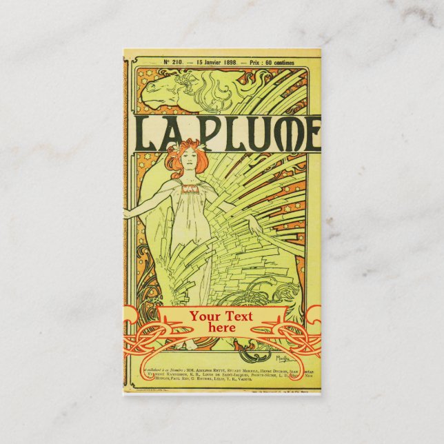 Mucha Art Nouveau - Art Deco Business Cards Visitenkarte (Vorderseite)