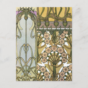 Mucha - Art Nouveau Dekorativ 1901 Postkarte