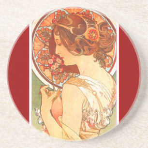 Mucha Art Nouveau Lady Untersetzer
