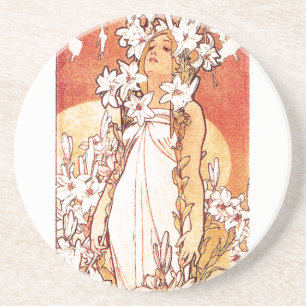 Mucha Art Nouveau Lady Untersetzer