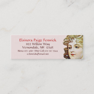 Mucha Art Nouveau Lesezeichen Skinny Business Card Mini Visitenkarte