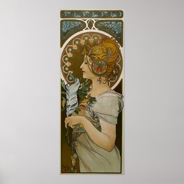 Mucha - Art Nouveau Plume Poster (Vorne)