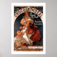 Mucha Art Nouveau Schokoladenplakat