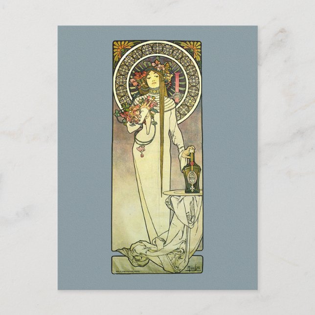 Mucha Art Nouveau Trappistine Postkarte (Vorderseite)