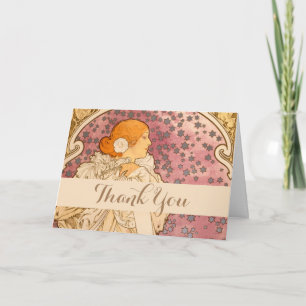 Mucha Art Nouveau Woman Beauty Dankeskarte