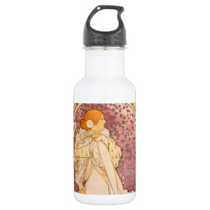 Mucha Art Nouveau Woman Beauty Edelstahlflasche