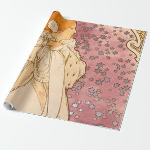 Mucha Art Nouveau Woman Beauty Geschenkpapier