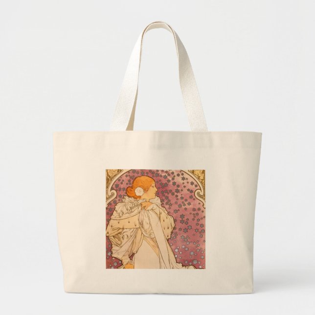 Mucha Art Nouveau Woman Beauty Jumbo Stoffbeutel (Vorne)