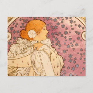 Mucha Art Nouveau Woman Beauty Postkarte