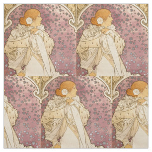 Mucha Art Nouveau Woman Beauty Stoff