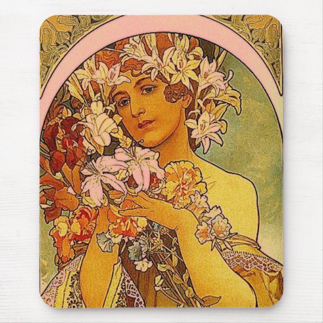 Mucha-Blume Mousepad (Vorne)