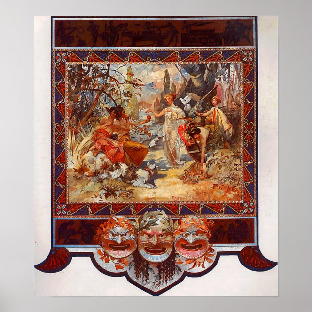 Mucha - Das Urteil von Paris 1895 Poster (Vorne)