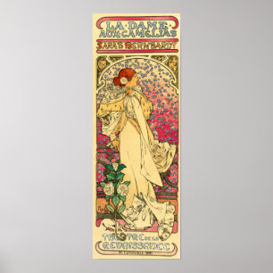 Mucha - Die Dame mit den Kamelien Poster