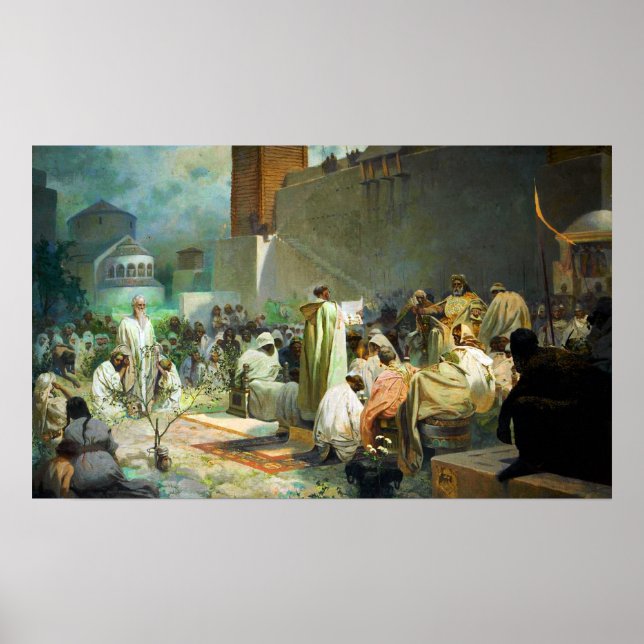 Mucha - Einführung der slawischen Liturgie Poster (Vorne)