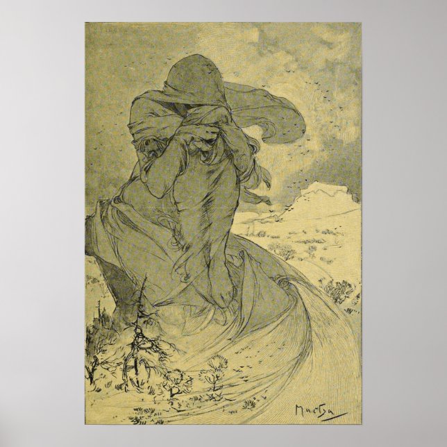 Mucha - Fevrier Cocorico Poster (Vorne)