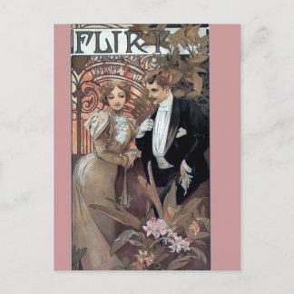 Mucha flirt Mann romantische Liebe Postkarte