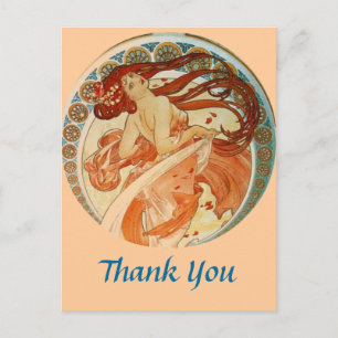 Mucha Frau Danke Postkarte