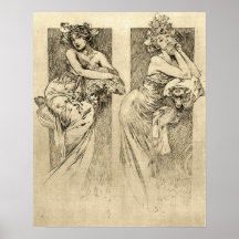 Mucha - Frauen-Illustrationen 1901
