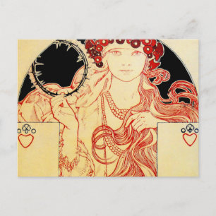 Mucha ~ Girl from Brooklyn Exhibition Poster Postkarte