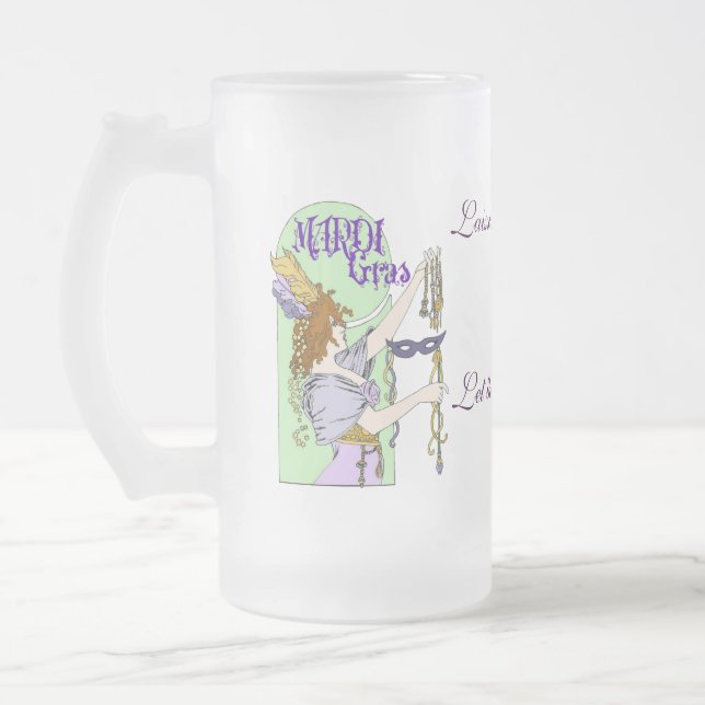 Mucha Karneval Mattglas Bierglas (Links)