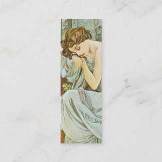 Mucha Kunst Nouveau dünne Mini Visitenkarte