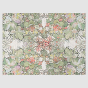 Mucha Kunst Nouveau Hollyhock-Blumen-Seidenpapier Seidenpapier