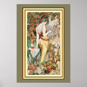 Mucha Kunst Nouveau Likör-Anzeigen-Plakat 13 x 19 Poster