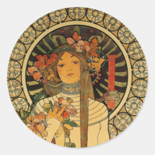 Mucha La Trappistine Runder Aufkleber