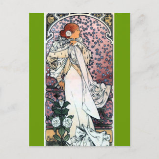Mucha Lady mit camelias thart nouveau Postkarte