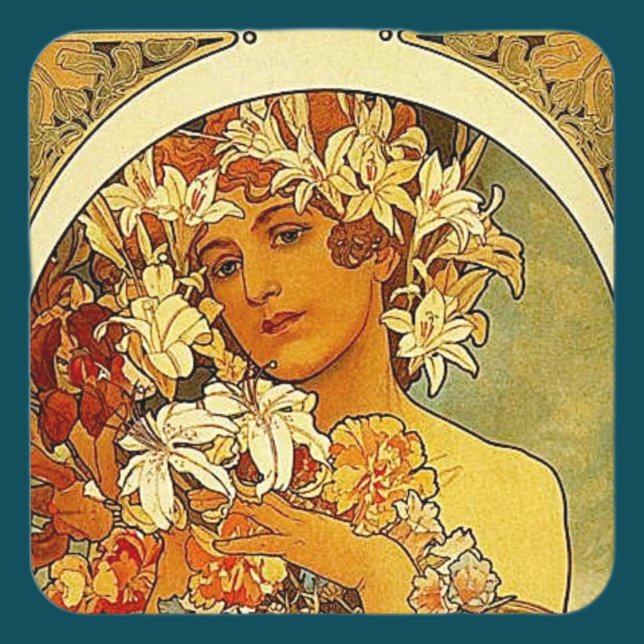 Mucha - Lady with Lilies Untersetzer (Von Creator hochgeladen)