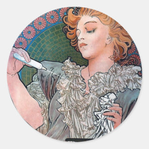 Mucha Lance Parfum Rodo Parfümwerbung Runder Aufkleber