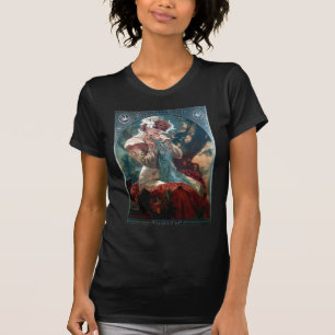 Mucha Lefevre-Utile Art Deco Frau rotes Kleid T-Shirt