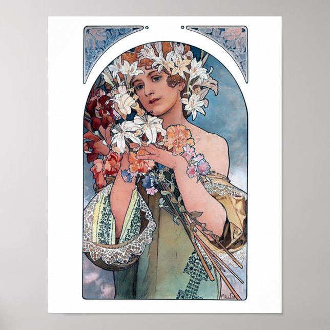 Mucha lilies art Deko (Vorne)