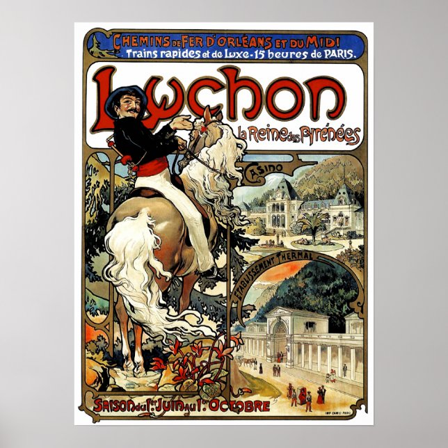 Mucha - Luchon - Art Nouveau - Casino Poster (Vorne)