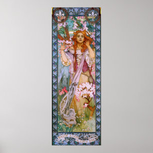 Mucha - Maud Adams als Mitglied des Arc 1909 Poster