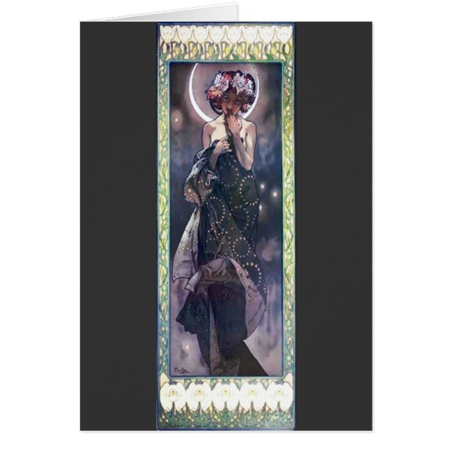 Mucha Mond-Nachtfrauen-Kunst Nouveau Deko (Vorne)