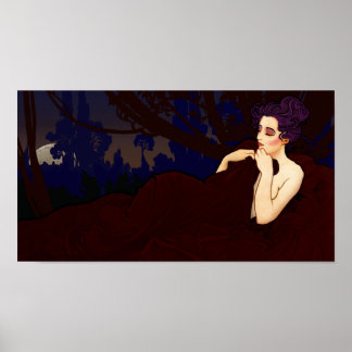 Mucha Moon-Rise Print Poster