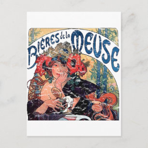 Mucha -Muse -1860 - bedrückt Postkarte