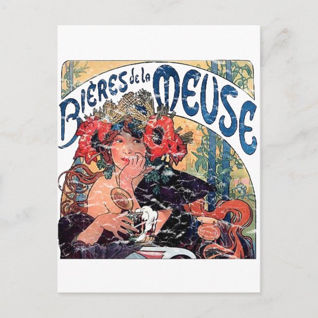 Mucha -Muse -1860 - bedrückt Postkarte (Vorderseite)